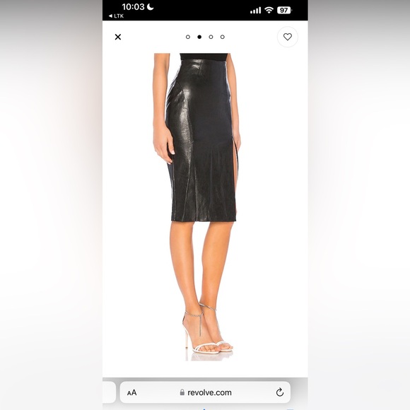Revolve Faux Leather Midi Skirt in Black size M - Picture 4 of 5
